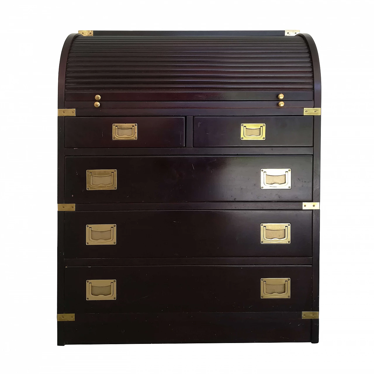 Secretaire in nautical style, rosewood and brass details 1105883