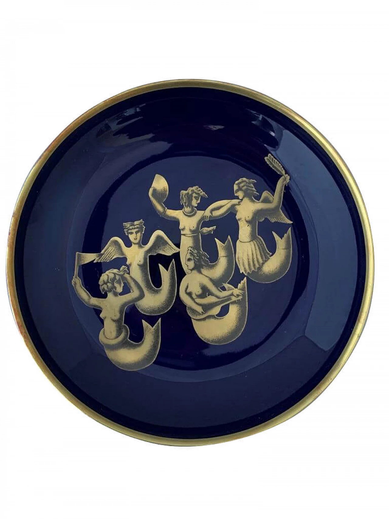 Decorative plate Migrazione delle Sirene by Gio Ponti for Richard Ginori, 80's 1106125