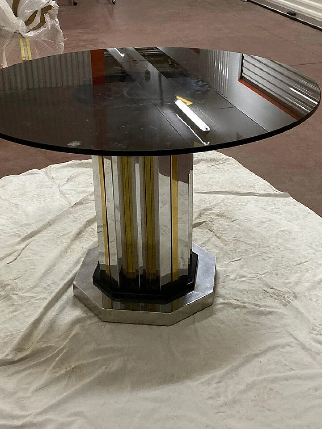 Brass dining table by Romeo Rega, 1970s 1106231