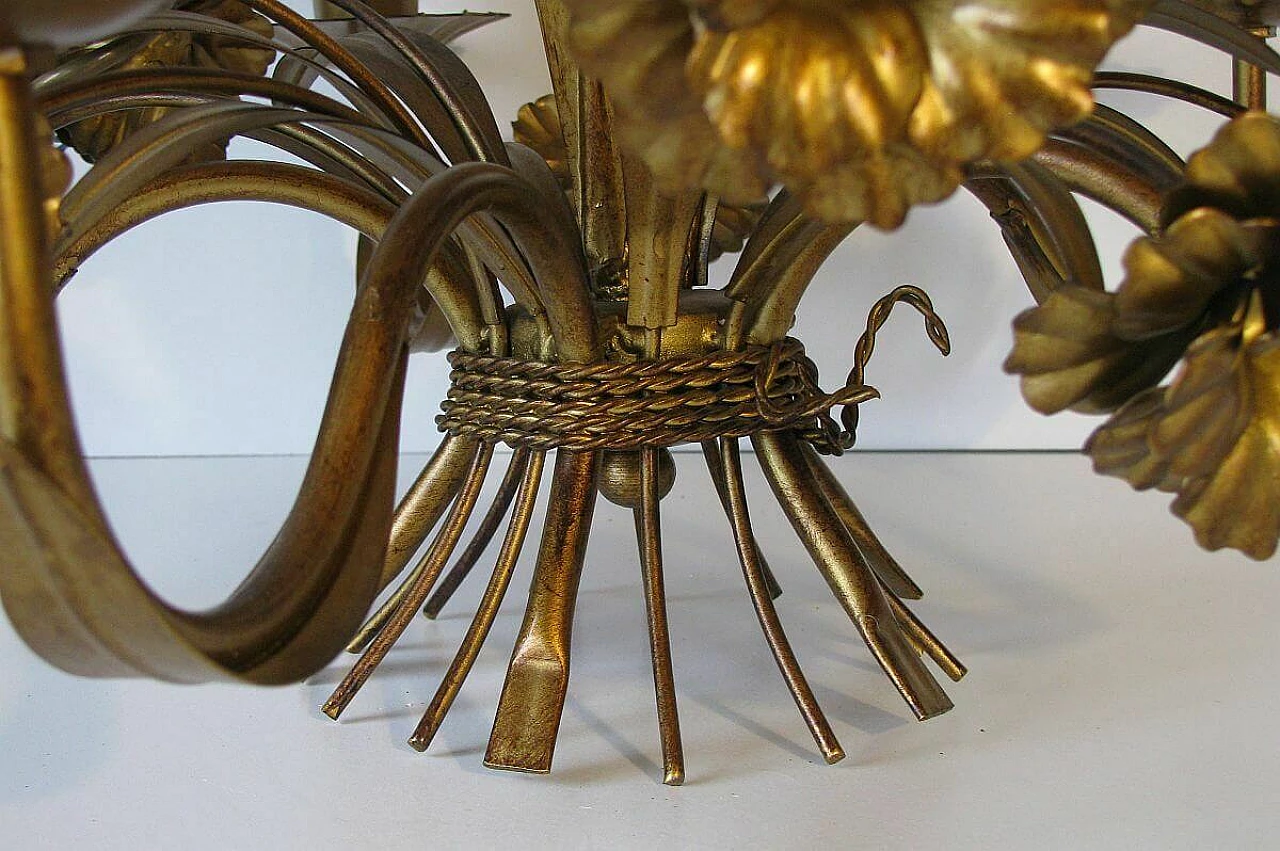 Lampadario floreale in stile Hollywood Regency, anni '60 1106310