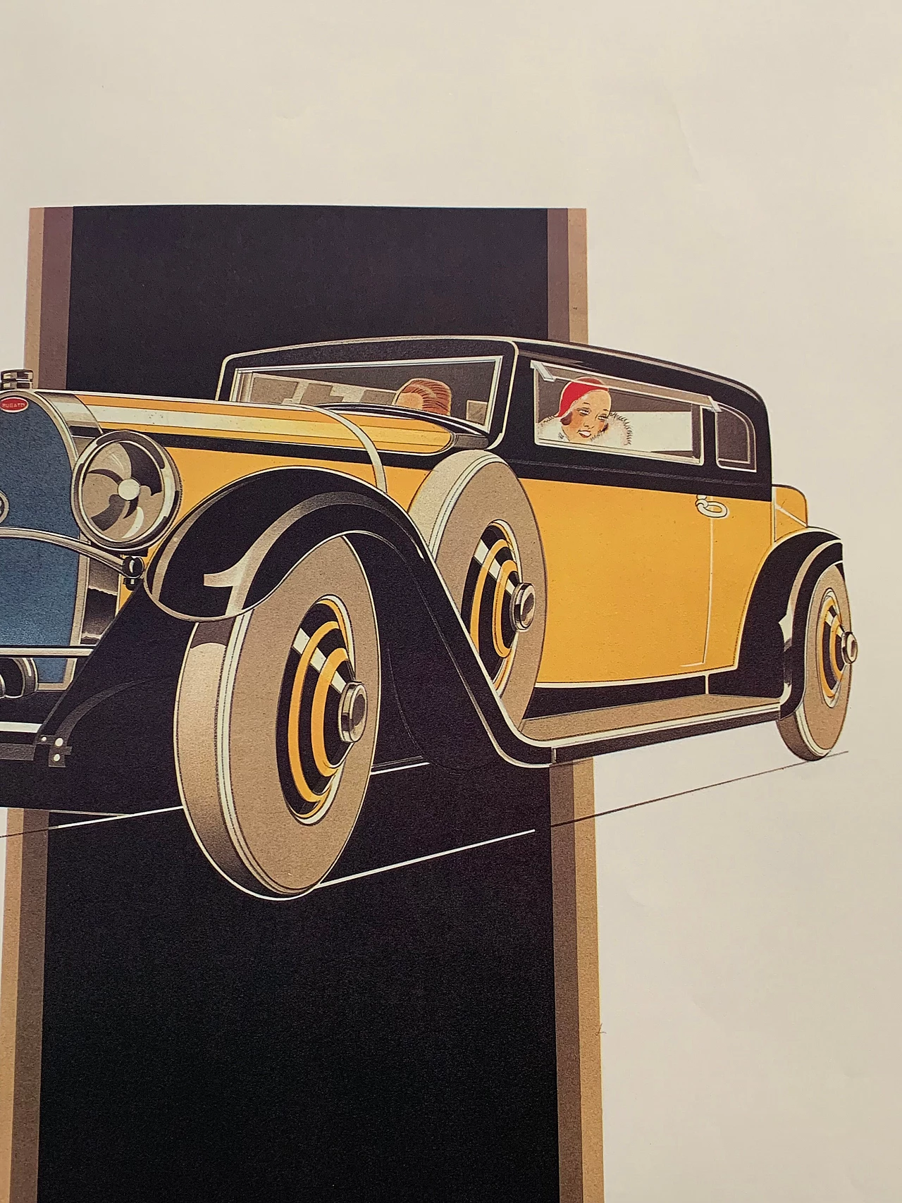 Bugatti Poster by Rene Vincent for Bedos Paris, 1960s 1106411