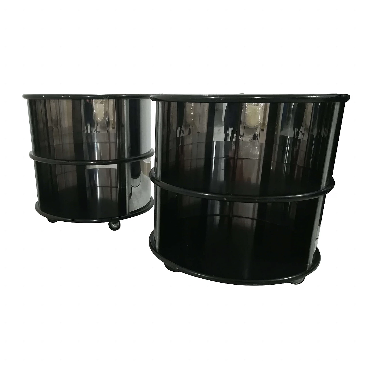 Pair of bedside tables in Willy Rizzo style, 60s 1106474