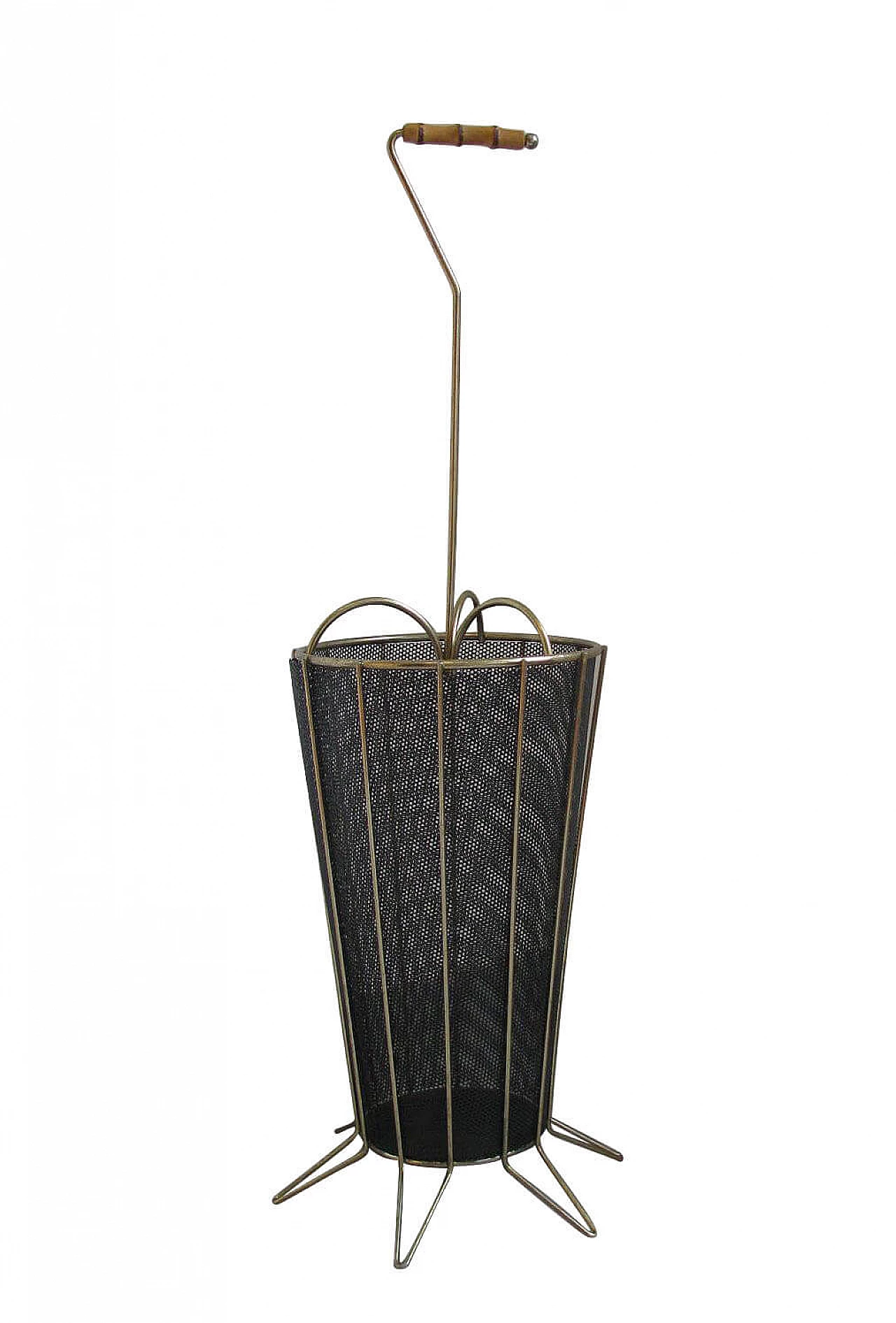 Mid-century brass and steel umbrella stand, 1950s 1106517