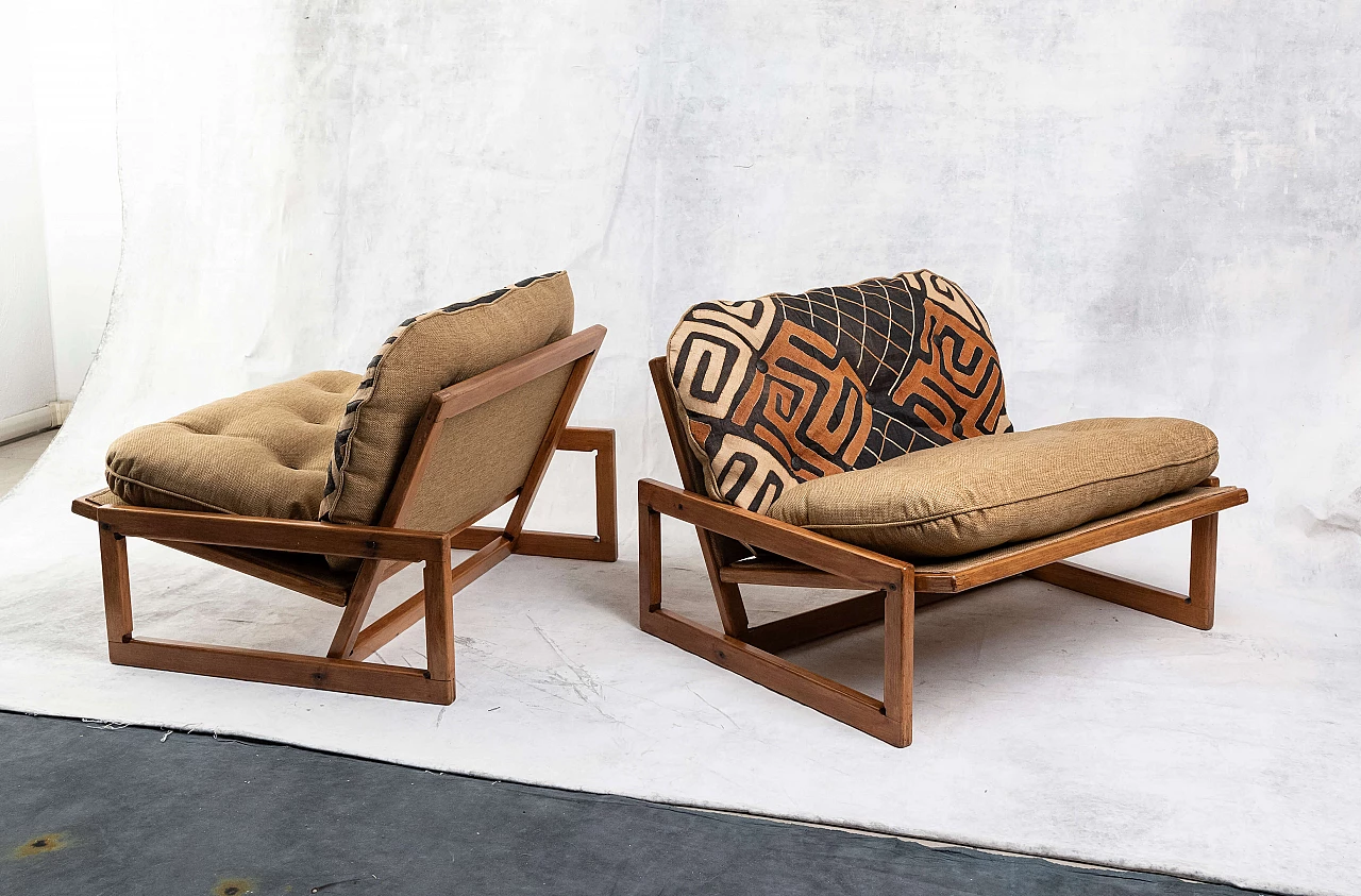 Pair of kuba armchairs, 60s 1106538
