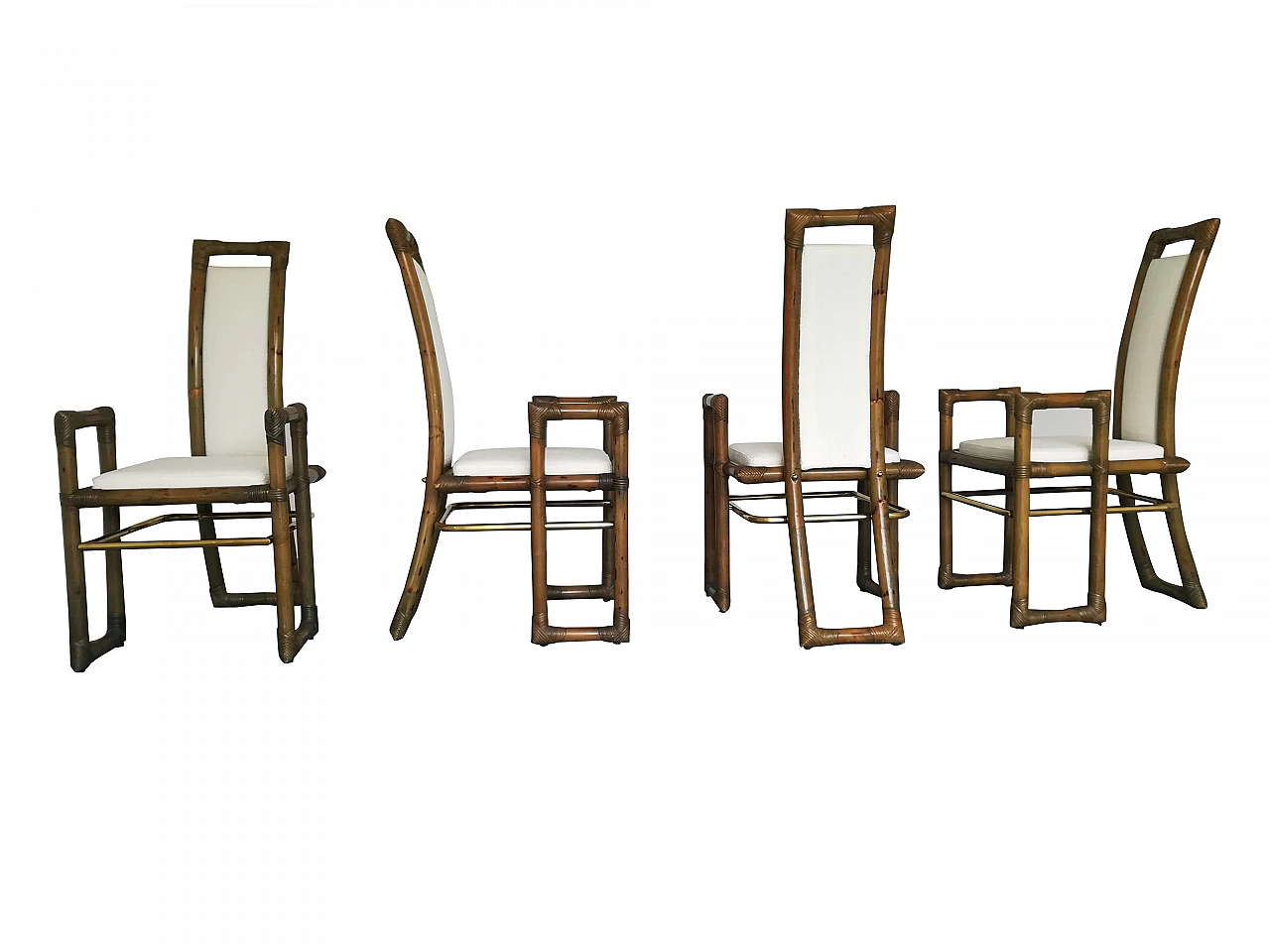 4 chairs in bamboo and fabric from Vivai del Sud 1106610