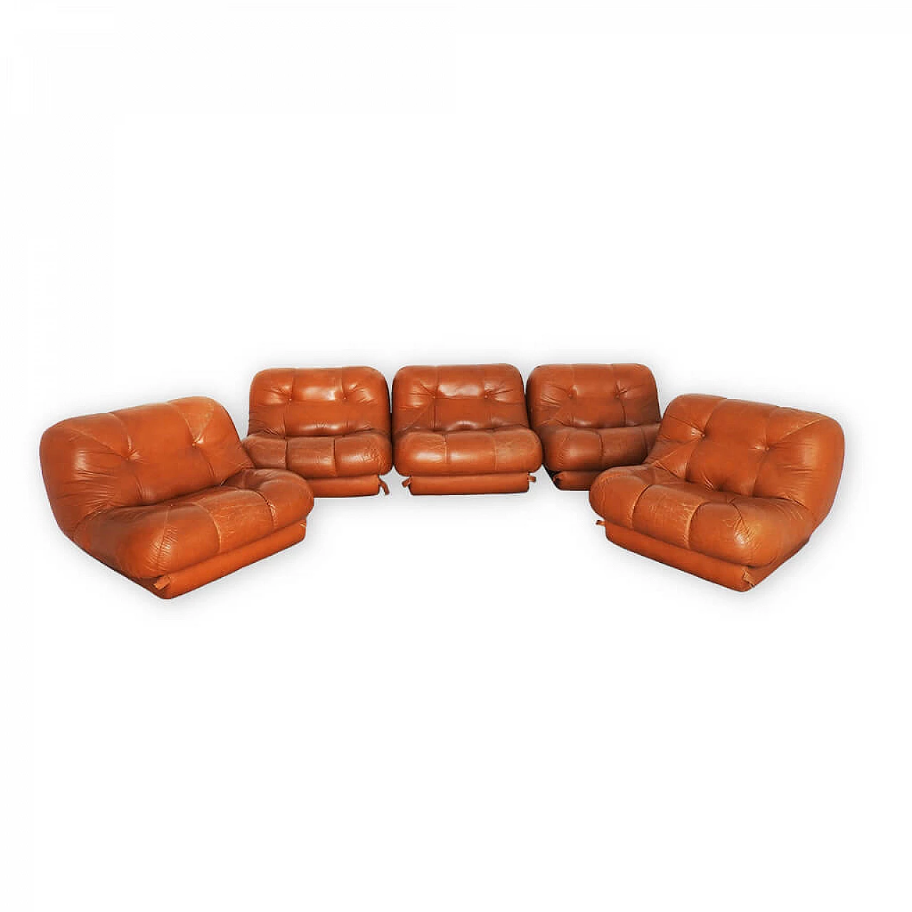 Modular leather sofa Mimo by Rino Maturi for Nuvolone, 70s 1106977