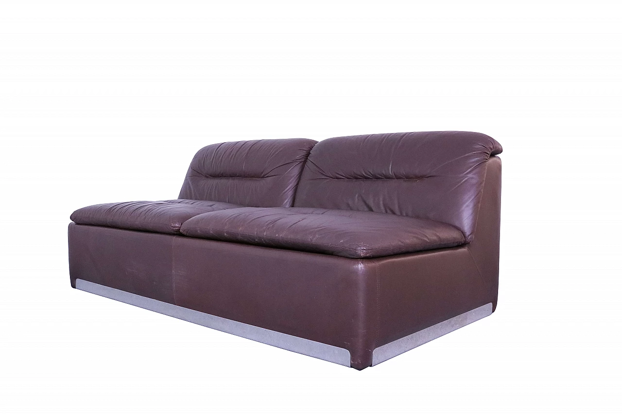 Proposal leather sofa by Saporiti, 70s 1107222