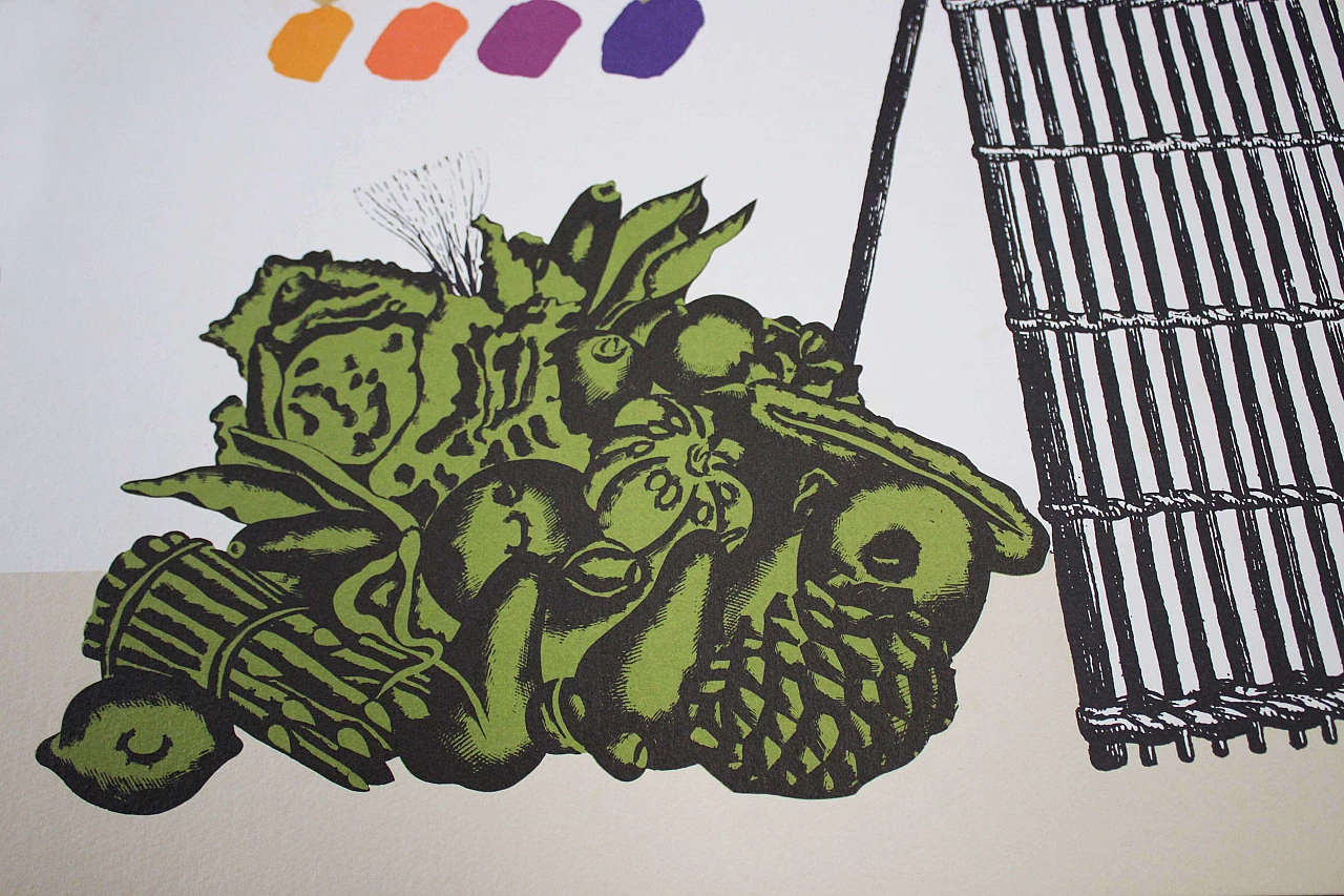 Senza titolo, litografia di Concetto Pozzati, Italia, 1974 1107652