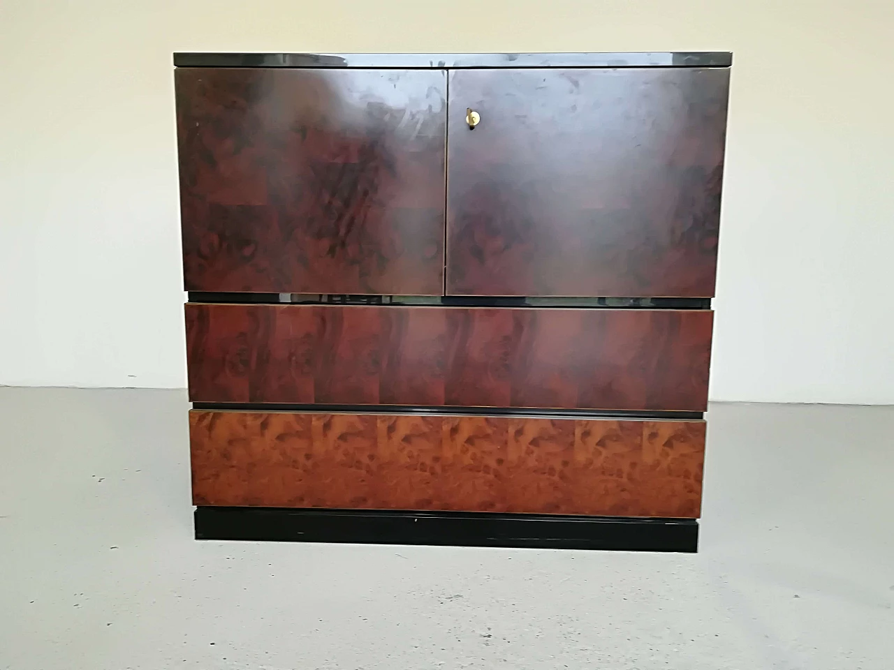 Wooden and briar sideboard by Saporiti Italia, 1970s 1108434