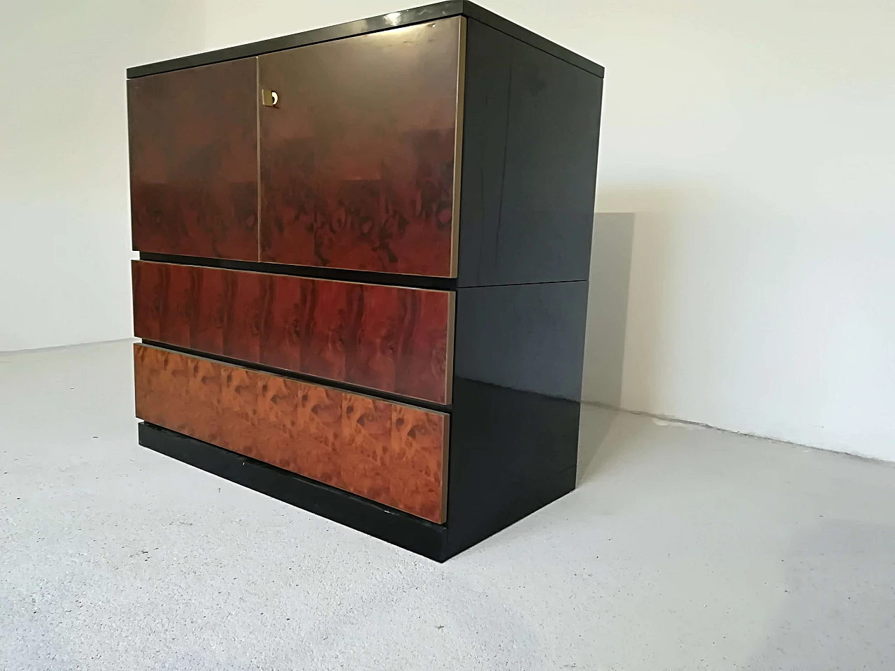 Wooden and briar sideboard by Saporiti Italia, 1970s 1108438