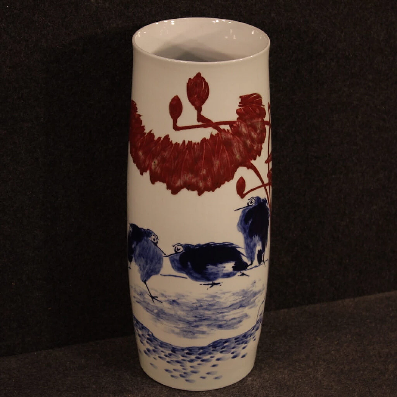 Vaso cinese in ceramica con paesaggio 1108800
