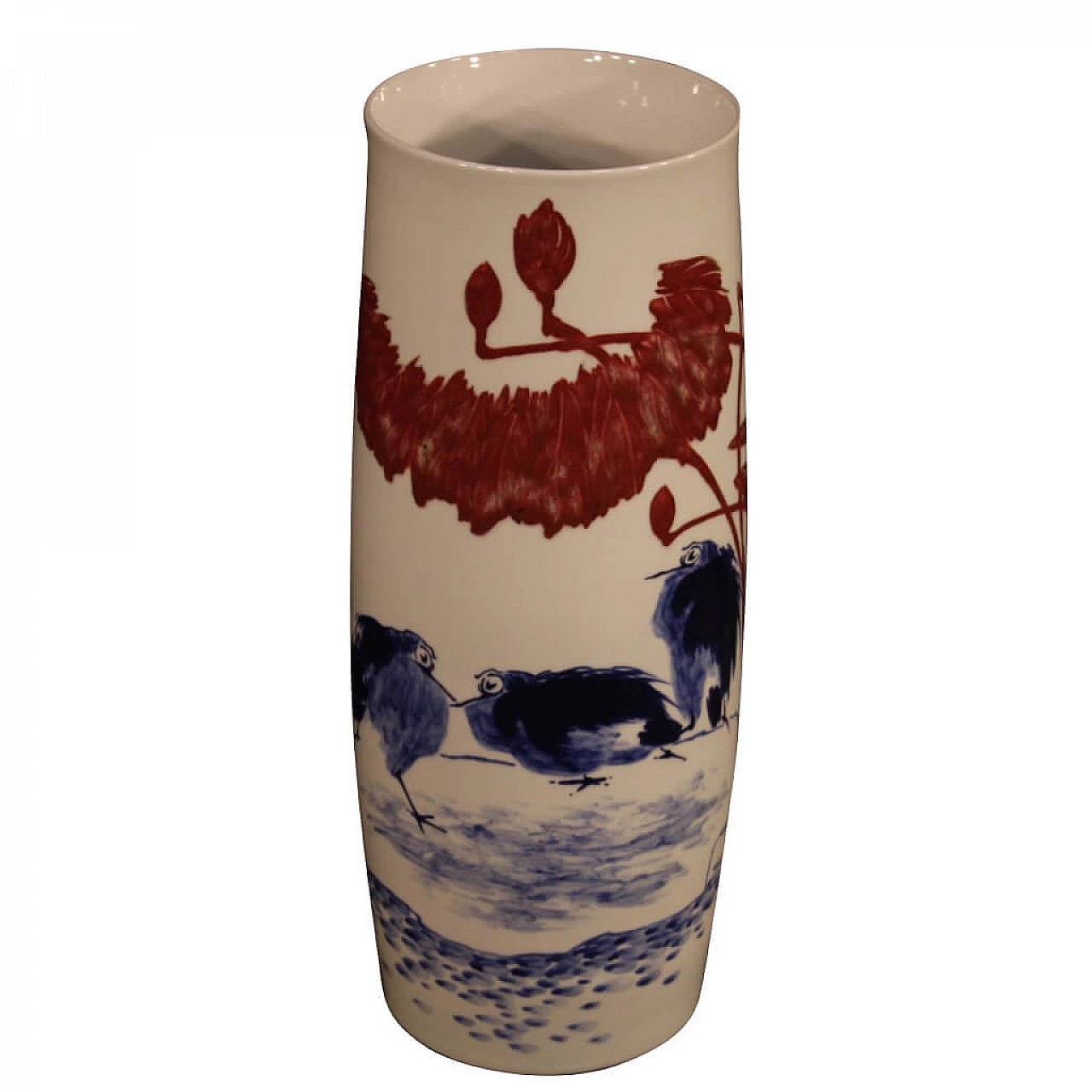 Vaso cinese in ceramica con paesaggio 1109000