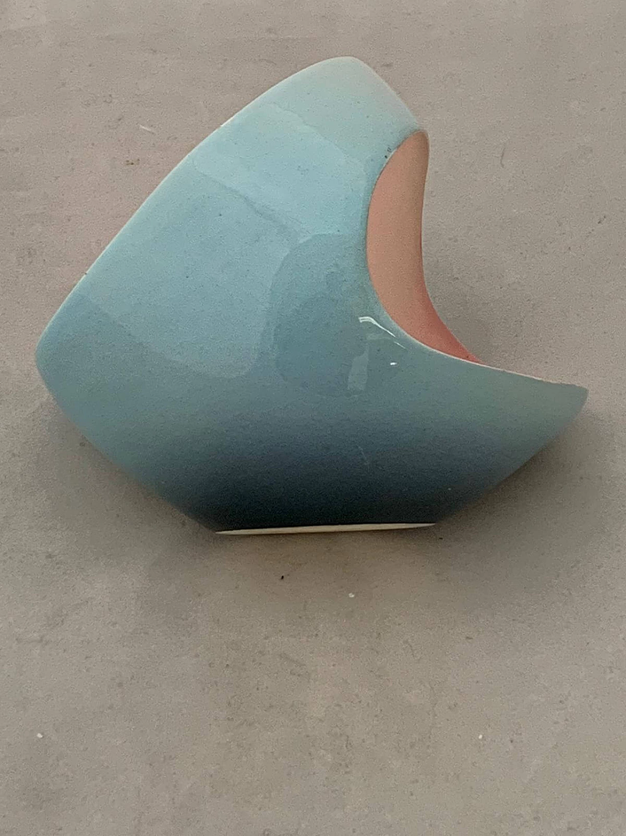 Rose and sky-blue vase with handle by Ariello, Turin, 1950s 1109010