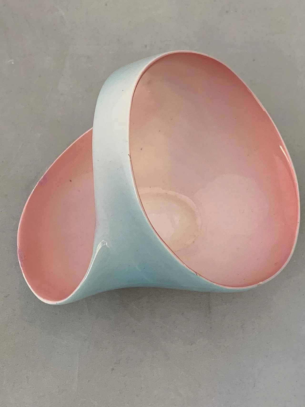 Rose and sky-blue vase with handle by Ariello, Turin, 1950s 1109013