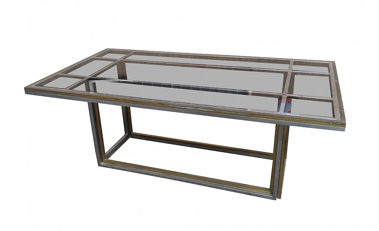 Dining table in brass and chrome by Romeo Rega, 1960s 1109262