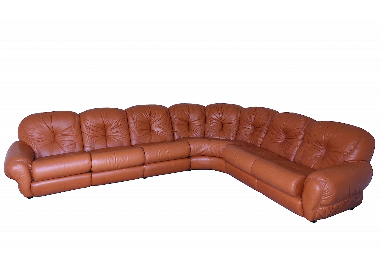 Leather corner sofa, 70's 1109389