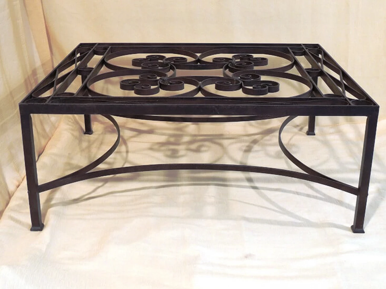 Coffee table created with wrought iron panel from the 1800's 1109443