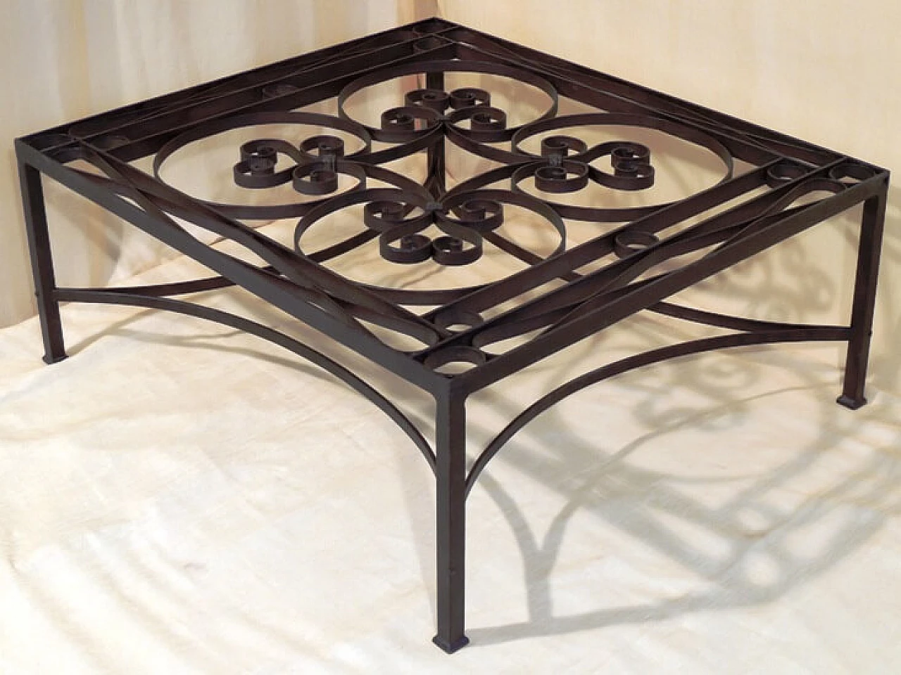 Coffee table created with wrought iron panel from the 1800's 1109444
