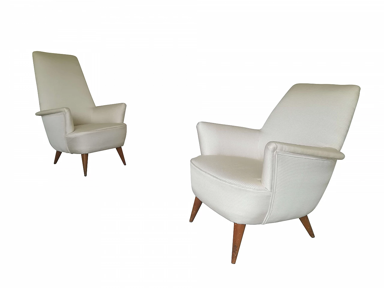 Pair of naval armchairs, silk-lined 1109485