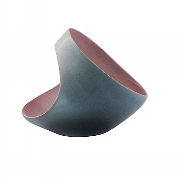 Rose and sky-blue vase with handle by Ariello, Turin, 1950s