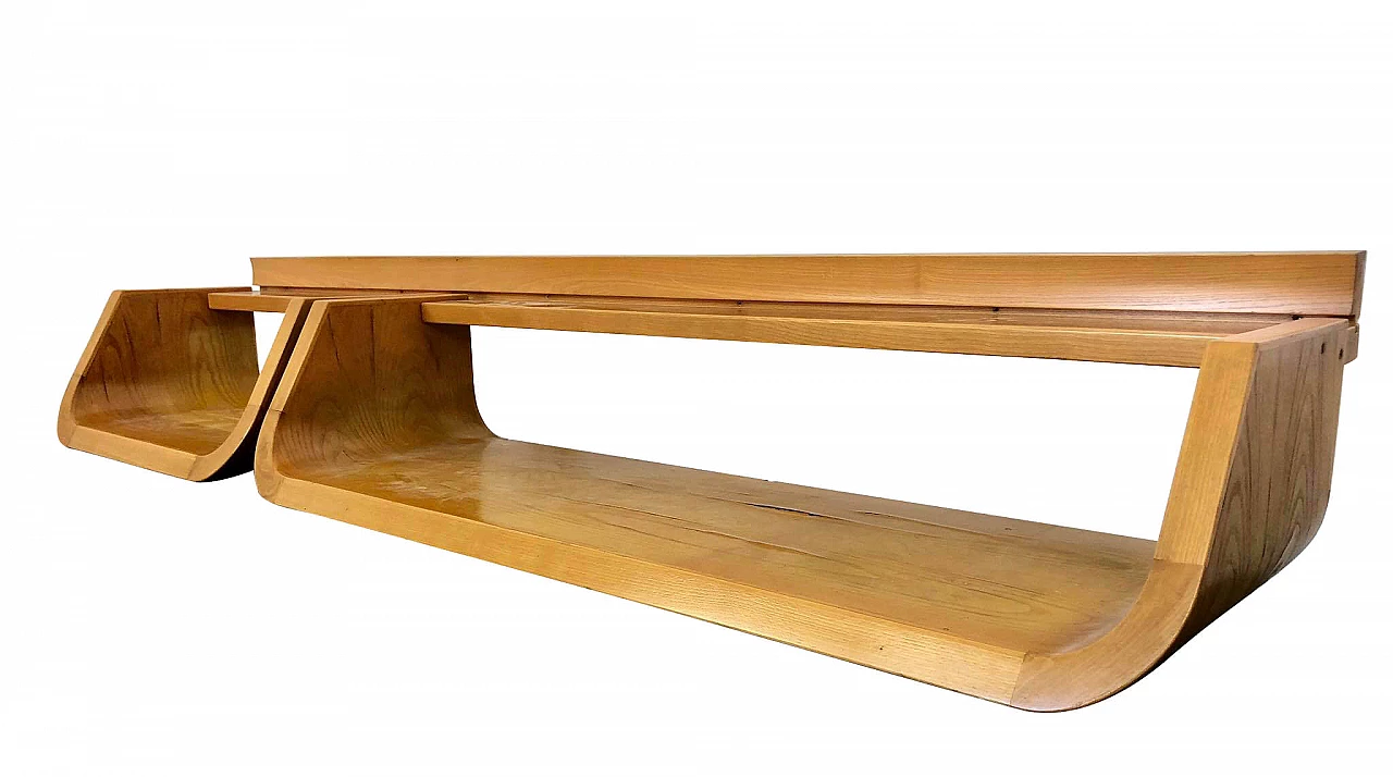 Wall-mounted wooden console table, 80's 1109602