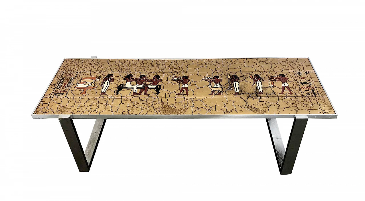 Tavolino da caffè a tema egizio di De Nisco, anni '70 1109603