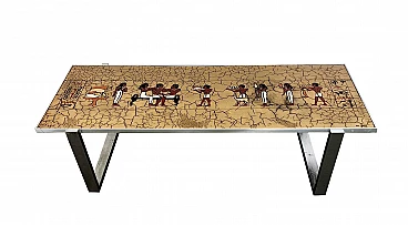 Egyptian-themed coffee table by De Nisco, 70s
