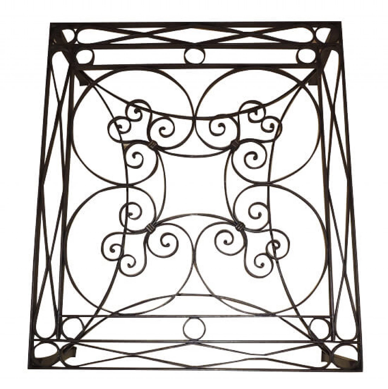 Tavolino da caffè creato con pannello in ferro battuto dell'800 1109626