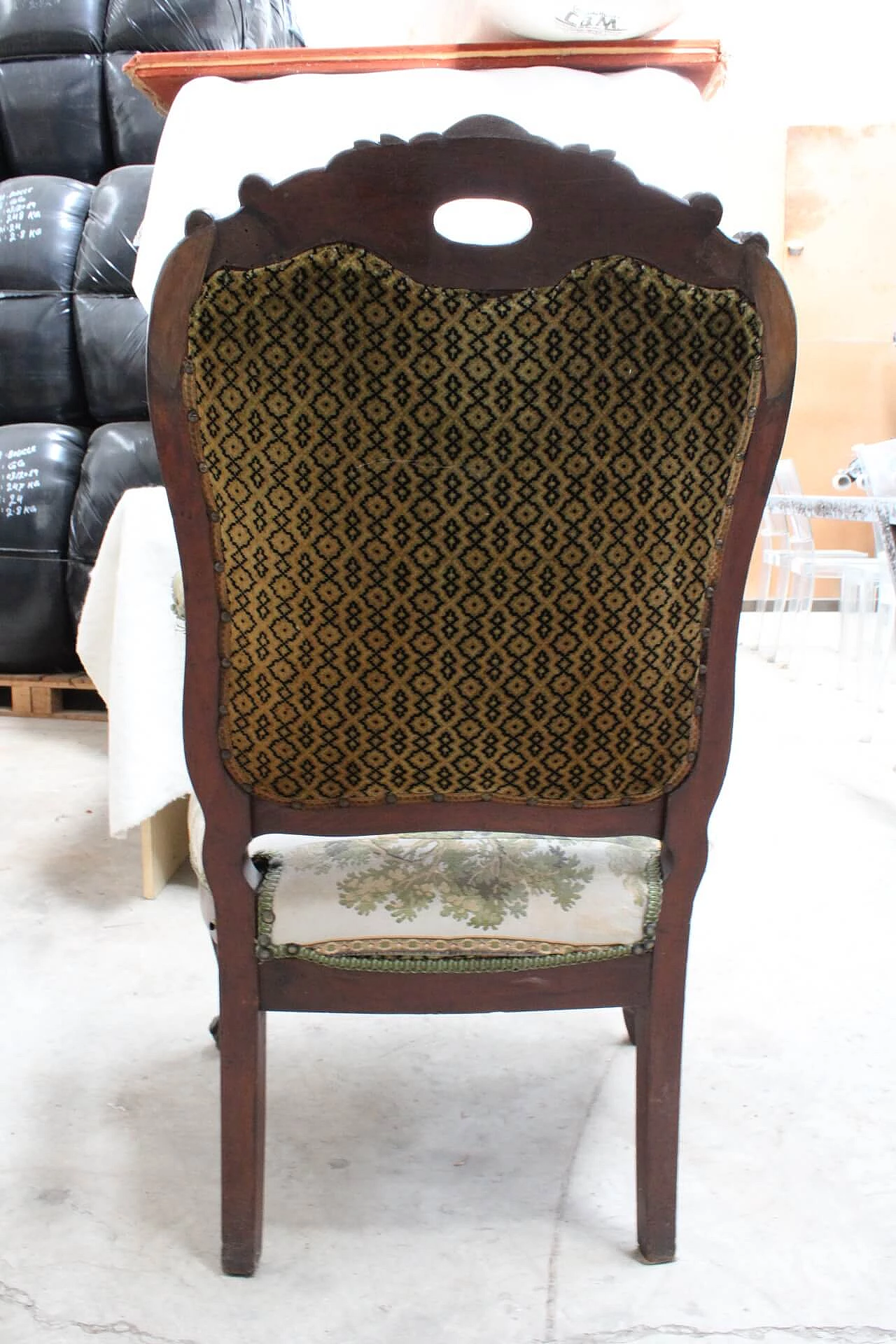 Luigi Filippo armchair with upholstery Aubuson, mid 19th century 1109696