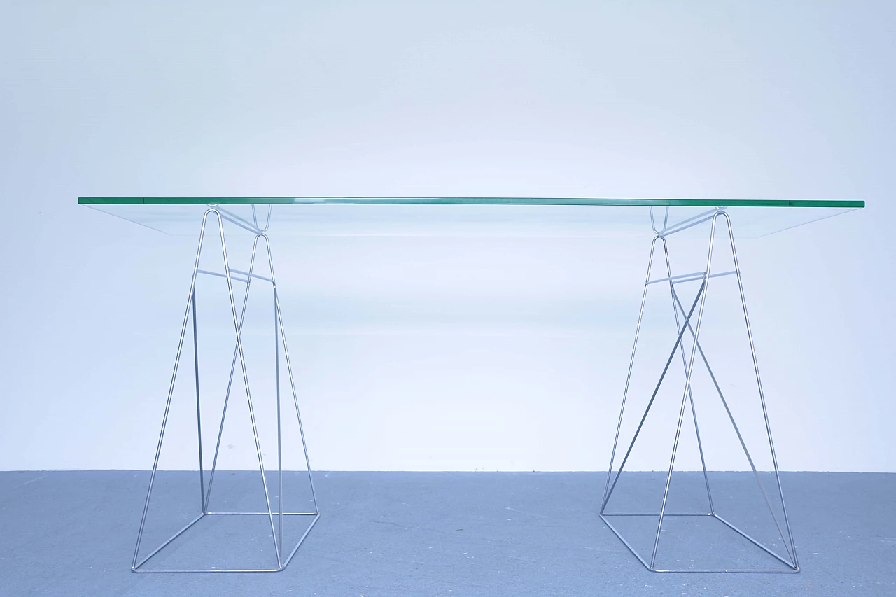 Modern glass and steel console table 1110842