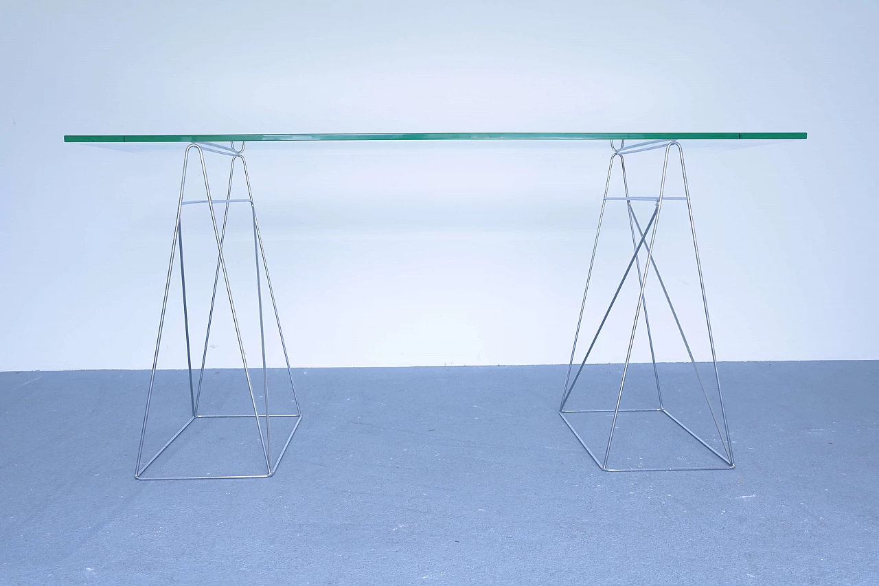 Modern glass and steel console table 1110843
