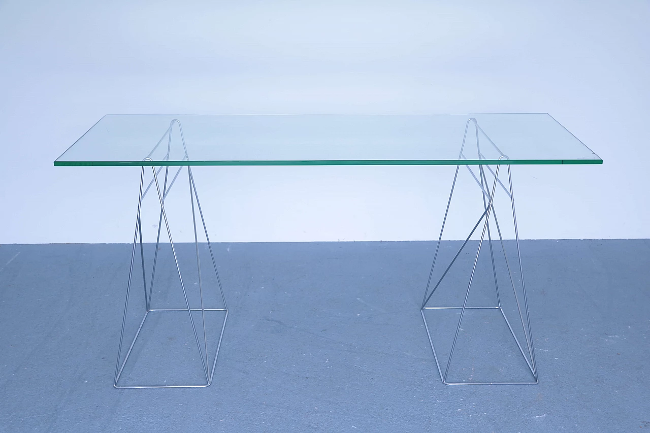 Modern glass and steel console table 1110844