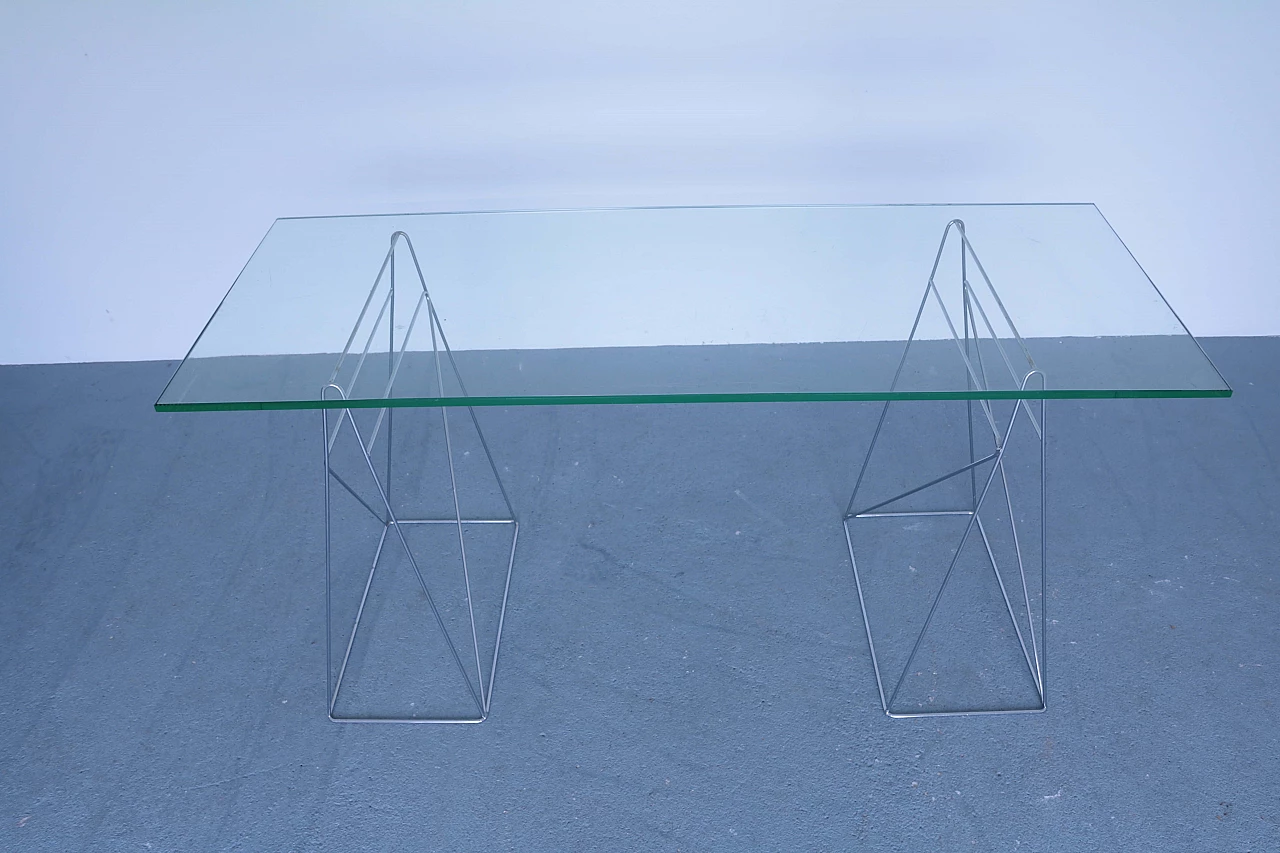 Modern glass and steel console table 1110845