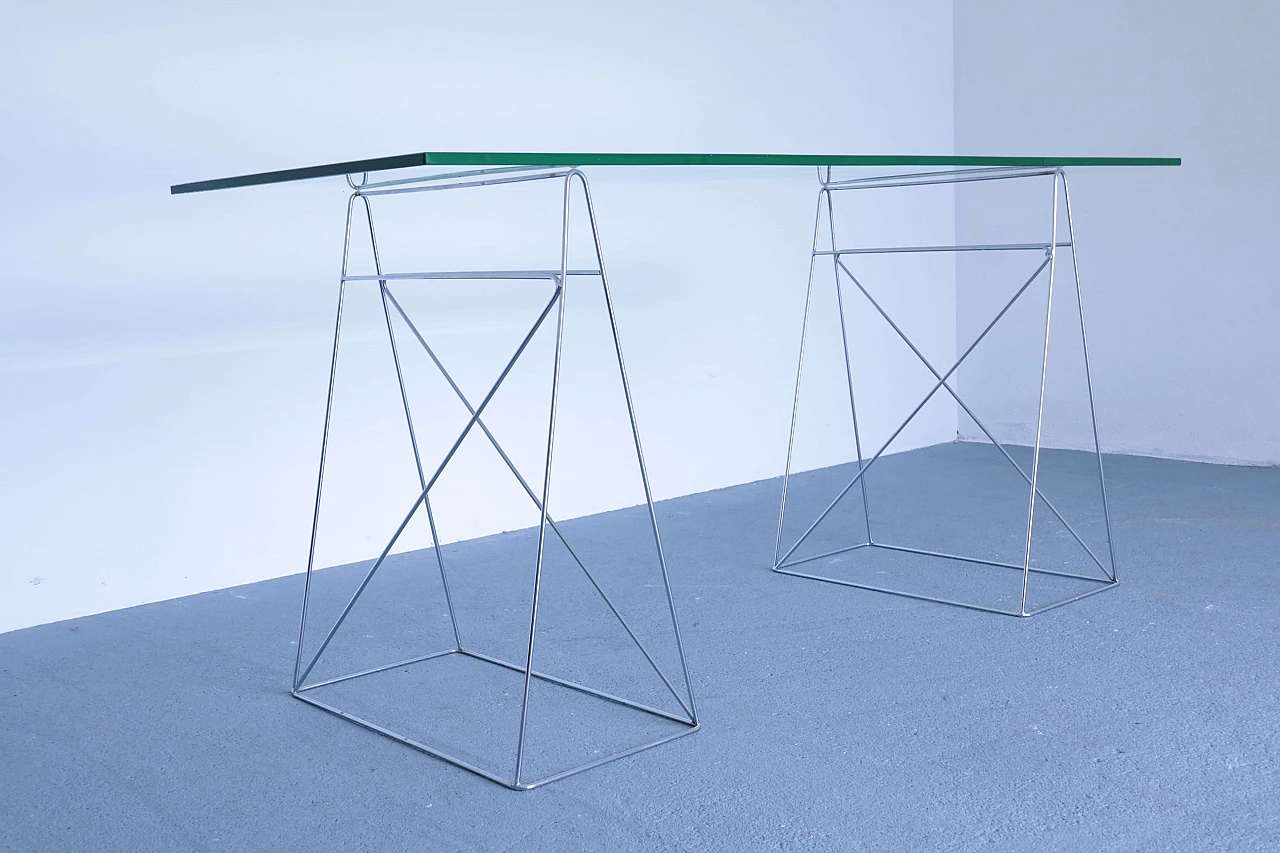 Modern glass and steel console table 1110846