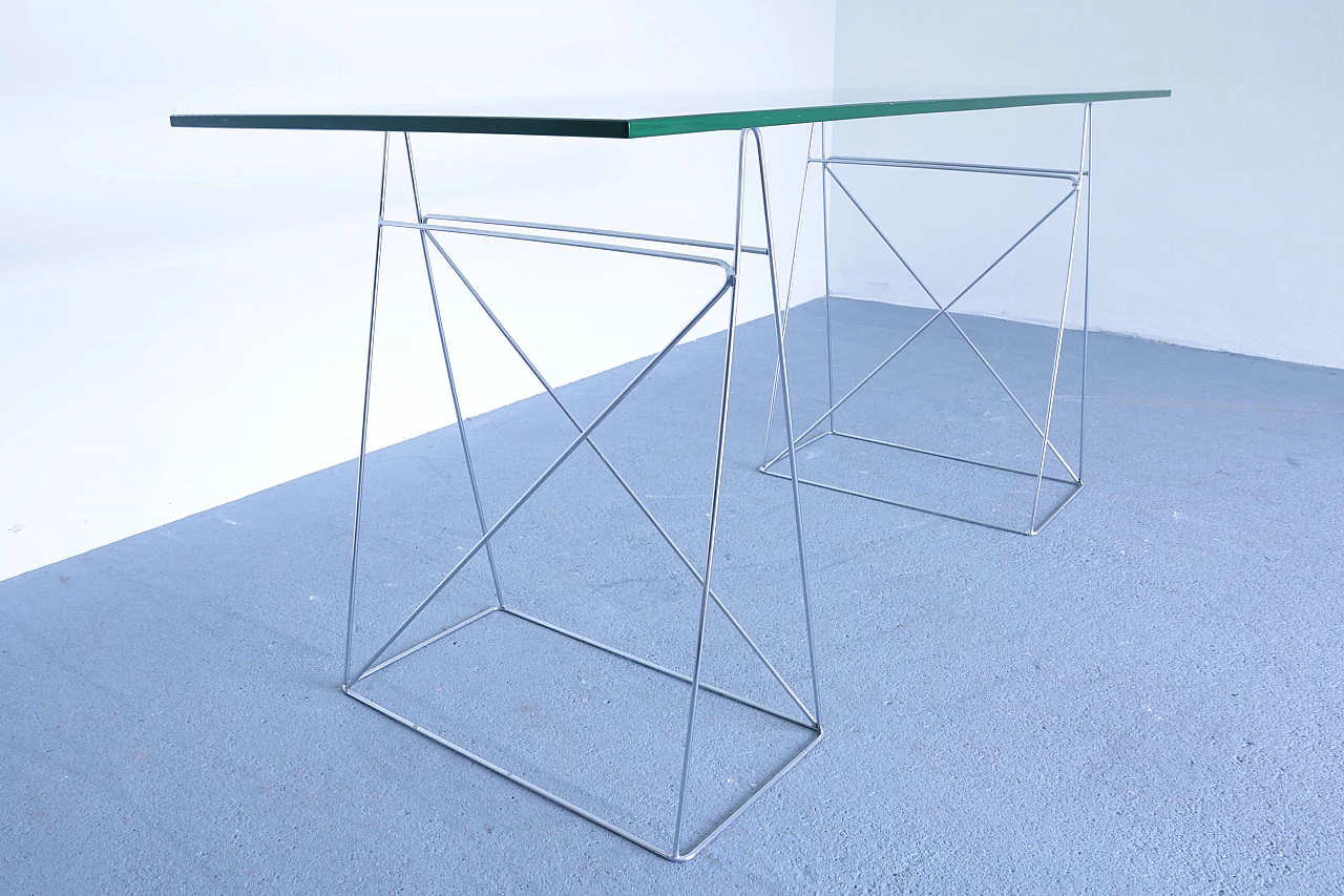 Modern glass and steel console table 1110848