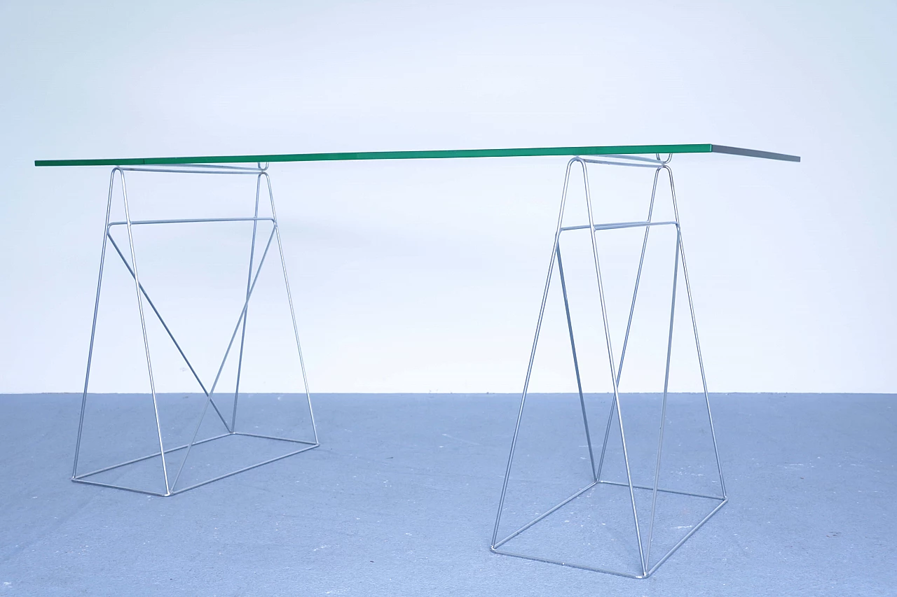 Modern glass and steel console table 1110849