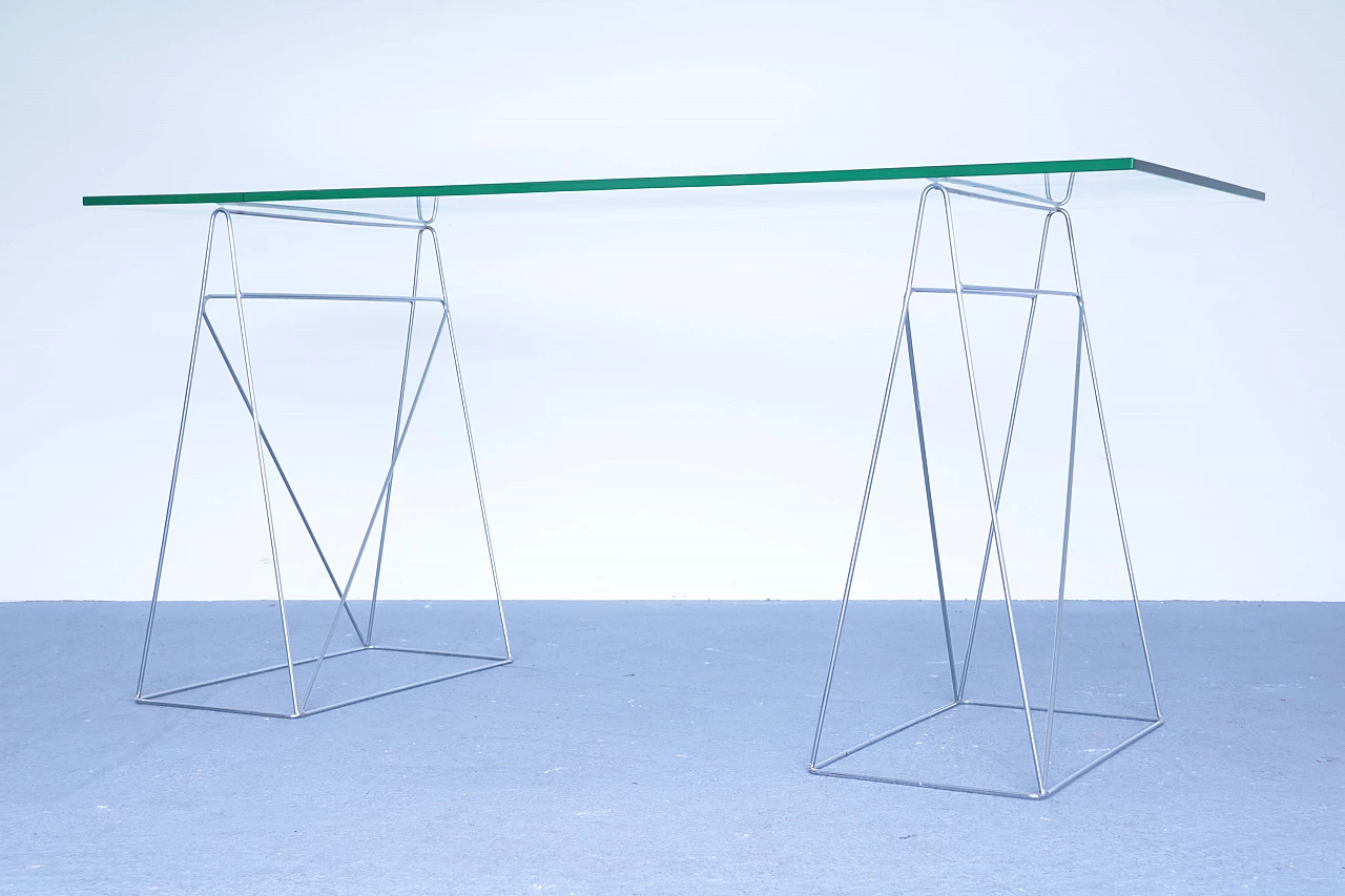 Modern glass and steel console table 1110850