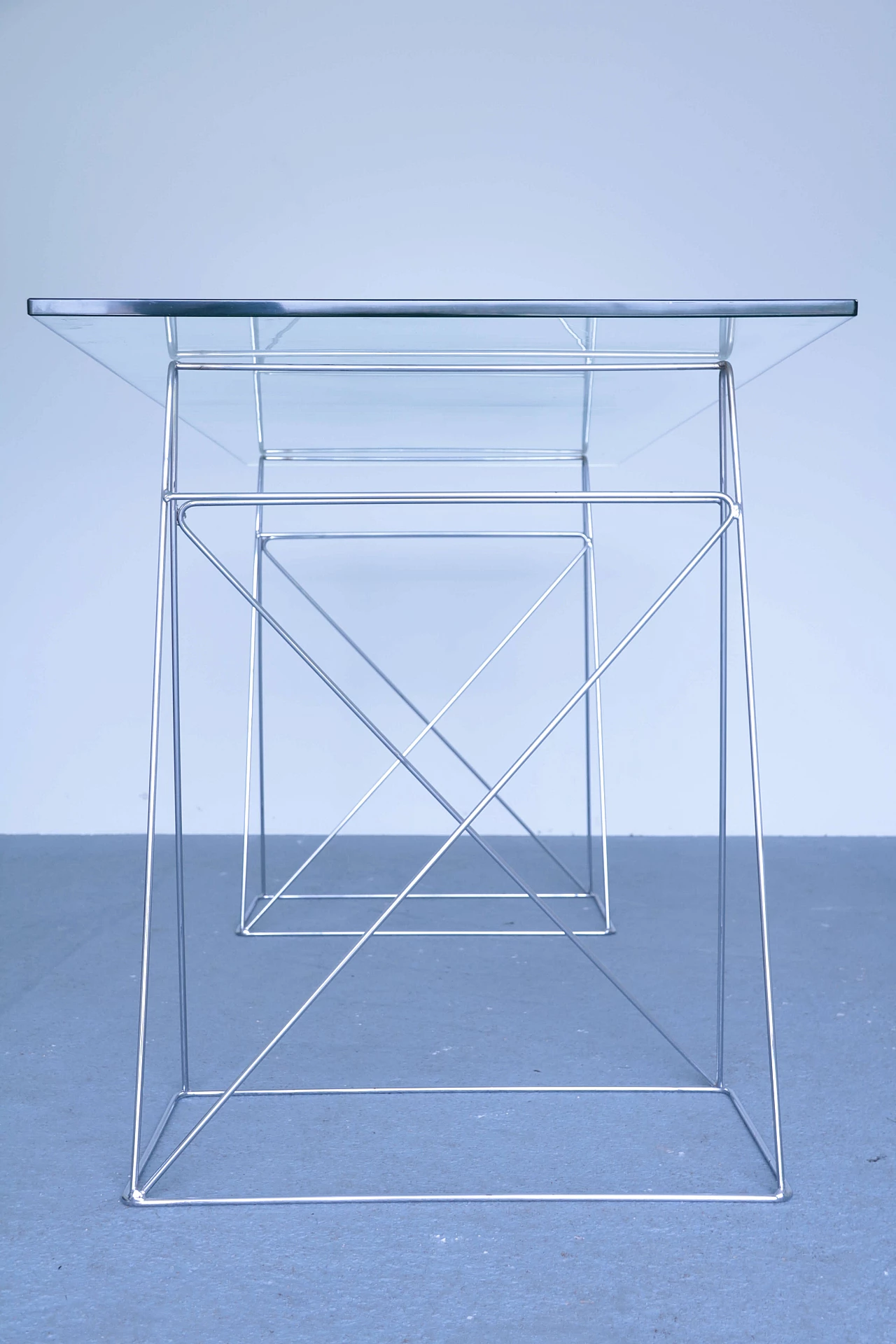 Modern glass and steel console table 1110851