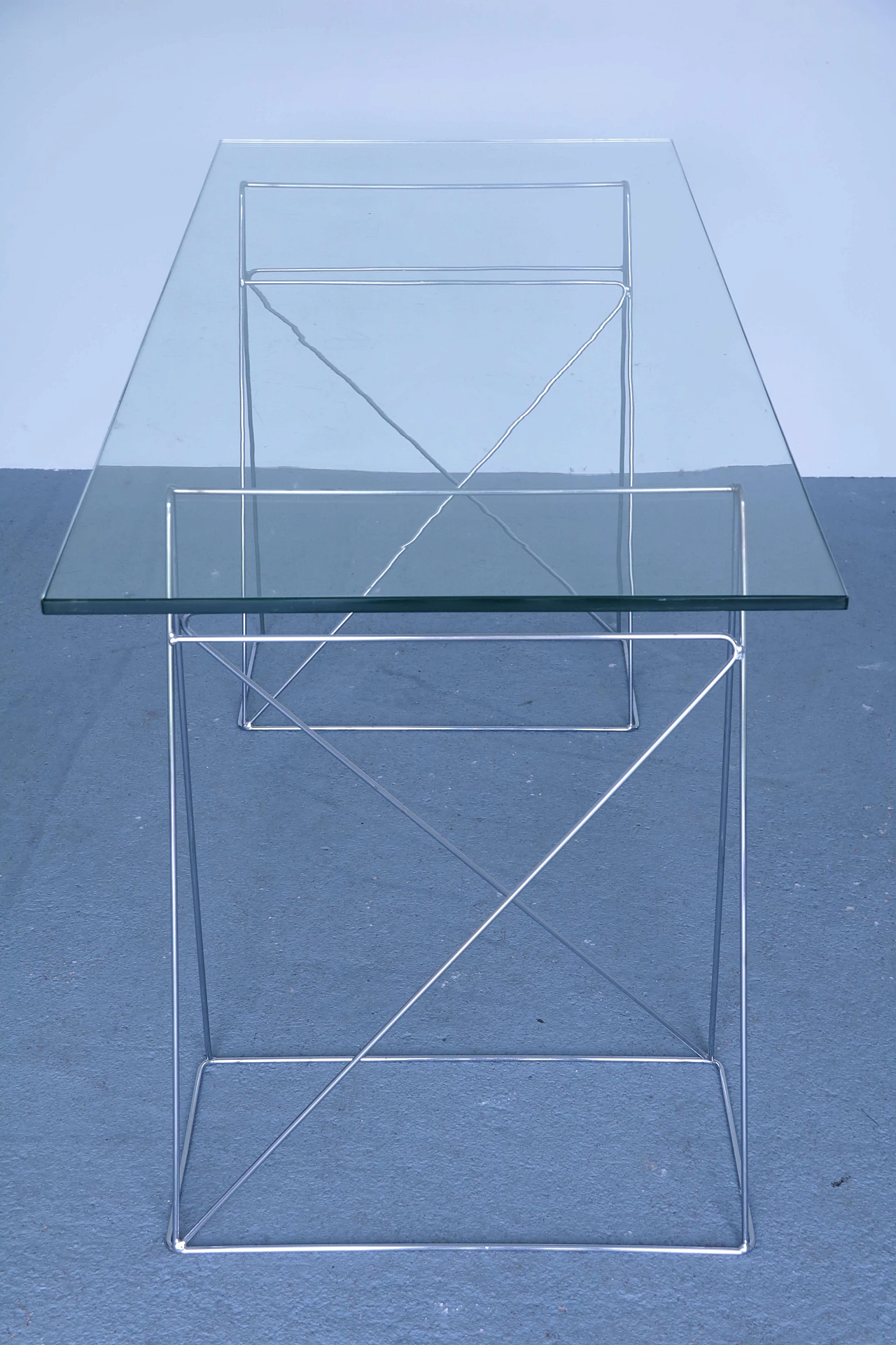 Modern glass and steel console table 1110852