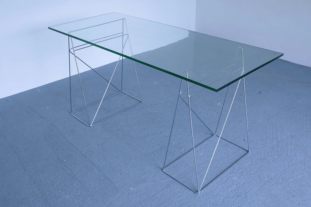 Modern glass and steel console table 1110853
