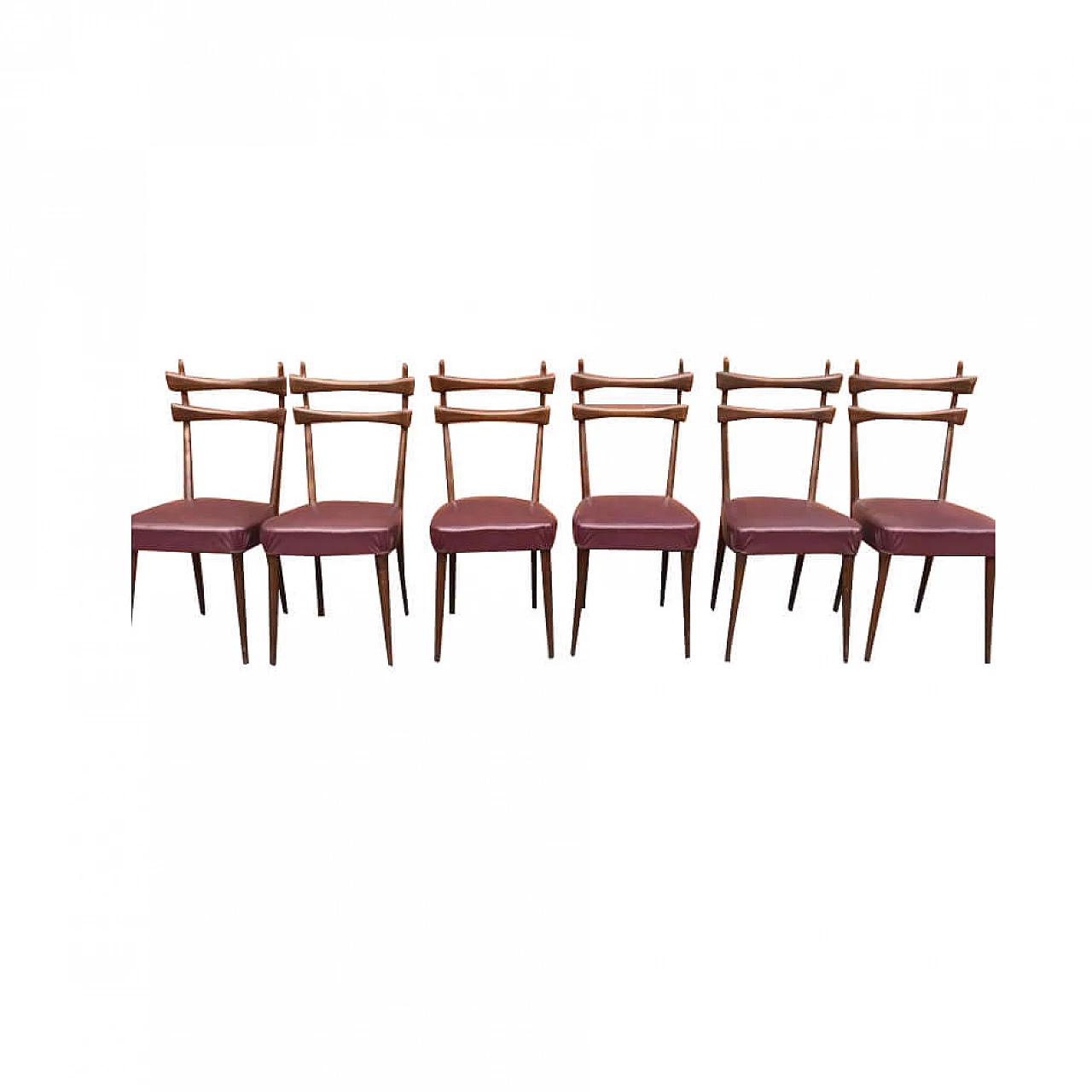 6 Beech and skai chairs, 1950s 1111261