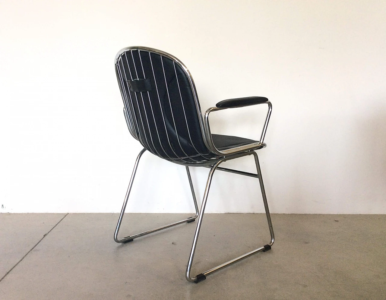 6 steel and skai chairs, 1970s 1111771