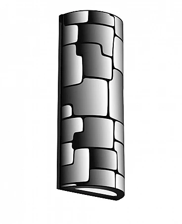 Lampada da parete in plexiglass grigio e bianco, 2000