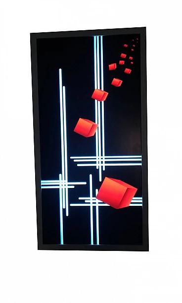 Red and blue plexiglass lamp, 2000