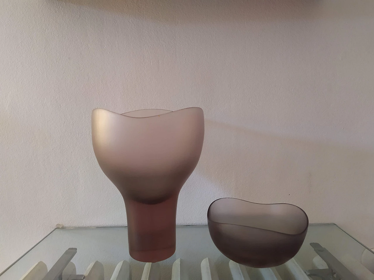Pair of vases Battuto designed by Tobia Scarpa for Venini, 70s 1112101