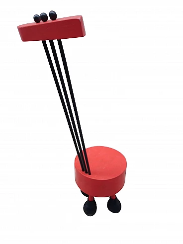 Artistic red and black wooden chair