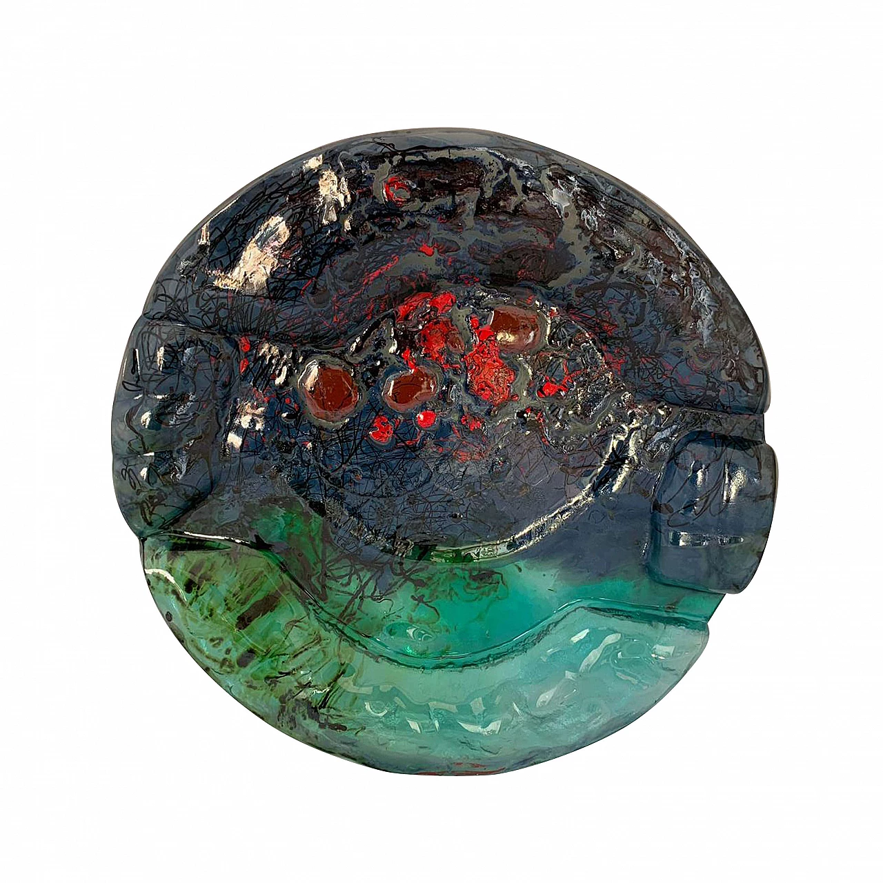 Chromed glass centerpiece by Paolo Cupparoni from Curvet, Italy, 70s 1112399