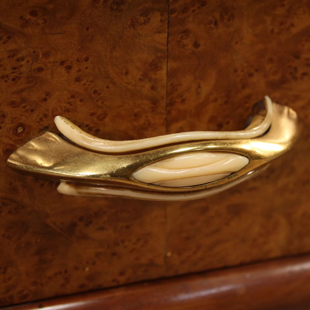 Wood vanity table with glass top, 1970s 1112521