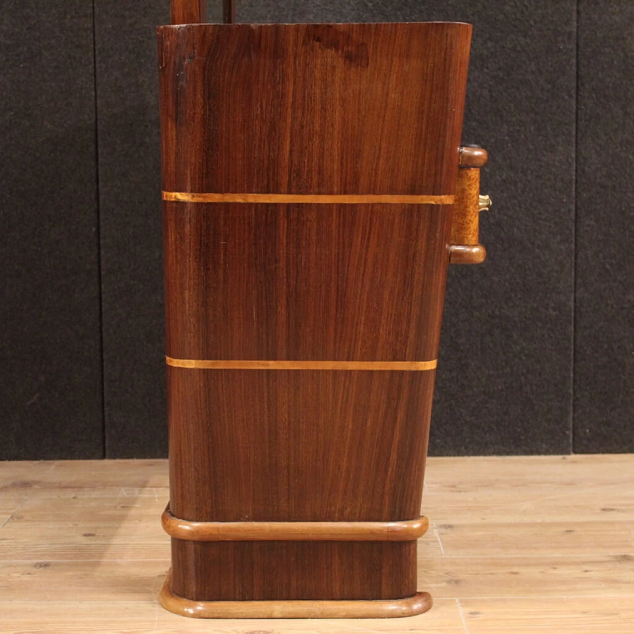 Wood vanity table with glass top, 1970s 1112525