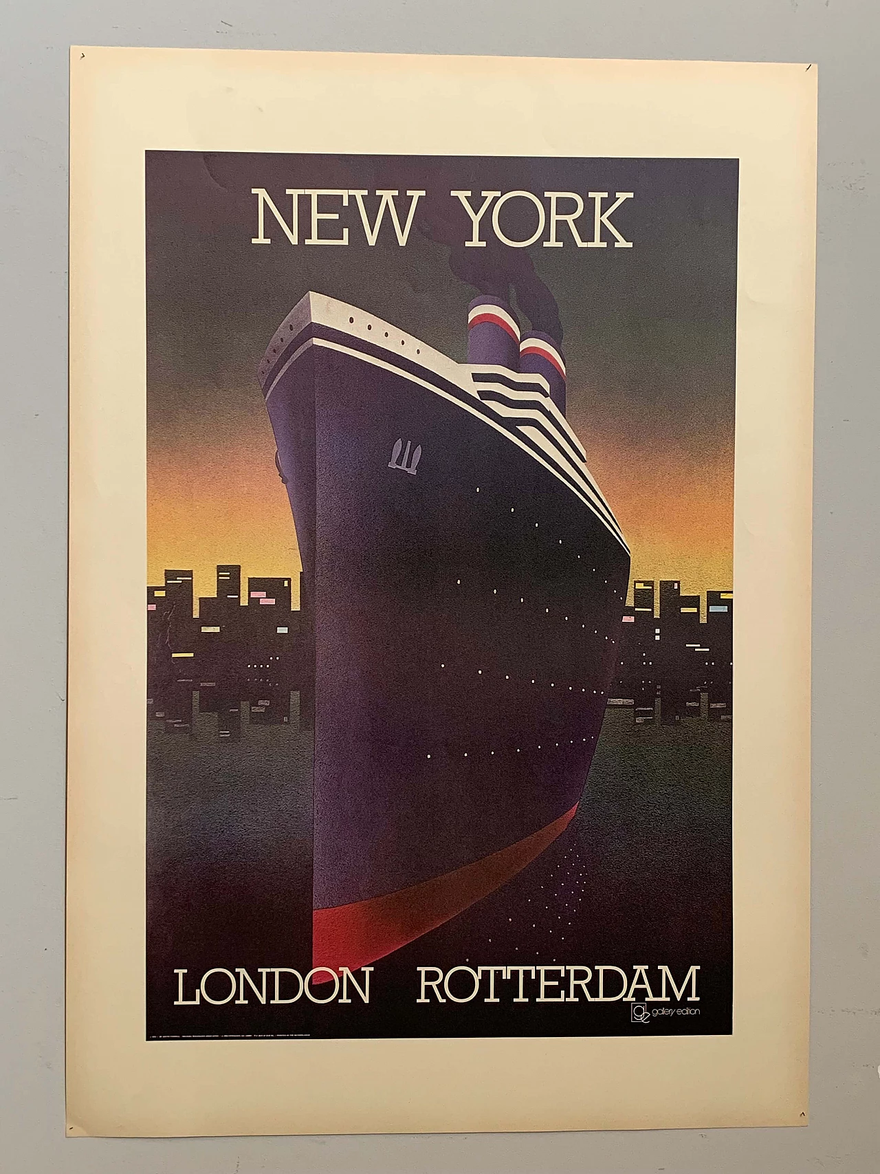 Transatlantic cruise poster by Keith Tirrell, USA, 70s 1112652